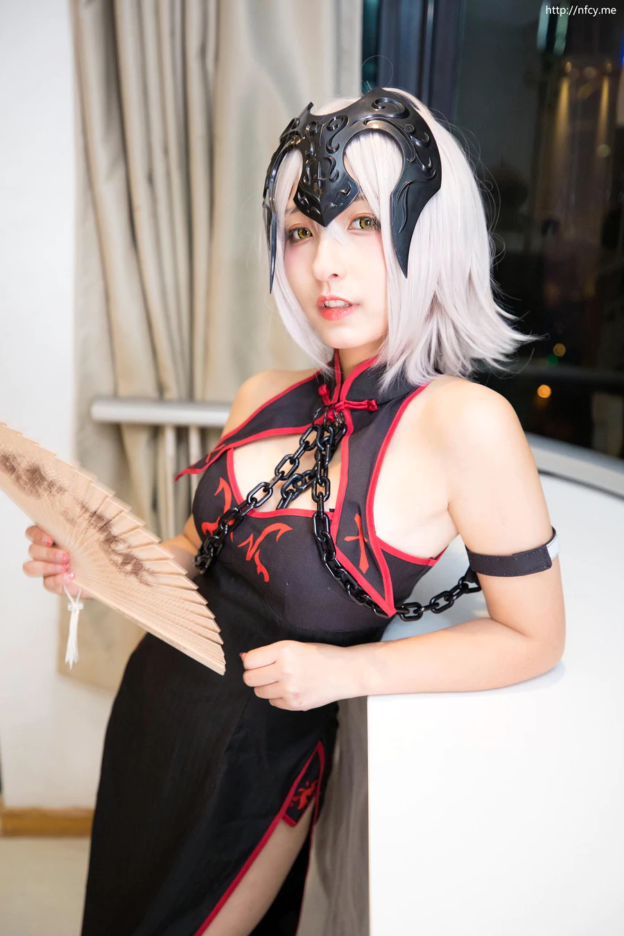 神楽坂真冬 – 旗袍黑贞 cosplay-第2张