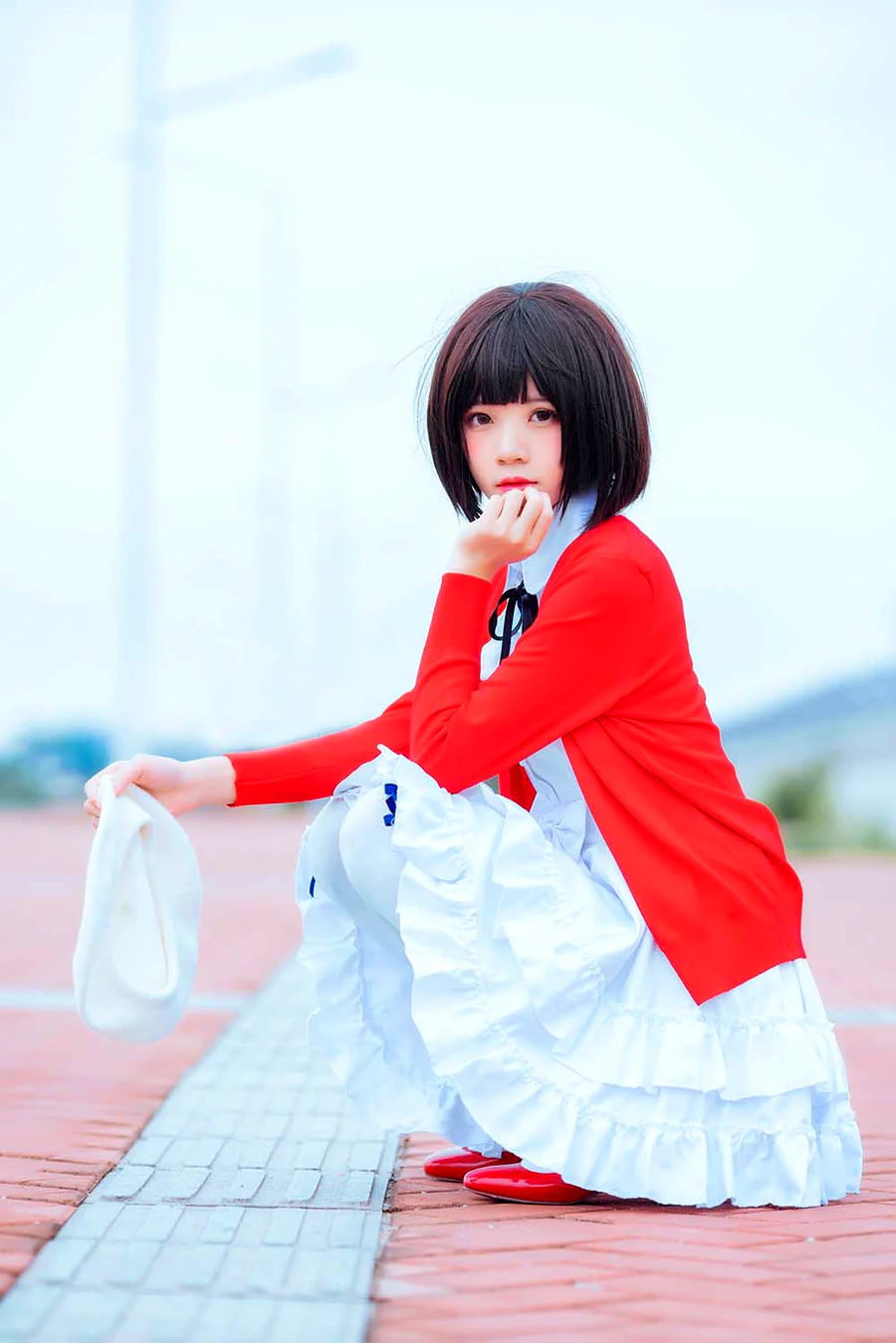 桜桃喵 – 加藤惠常服 cosplay-第2张