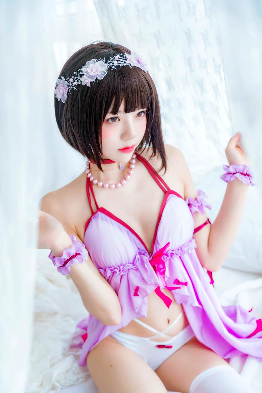 桜桃喵 – 加藤惠小睡裙 cosplay-第1张