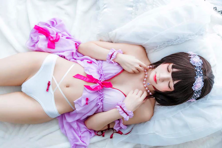 桜桃喵 – 加藤惠小睡裙 cosplay-第2张