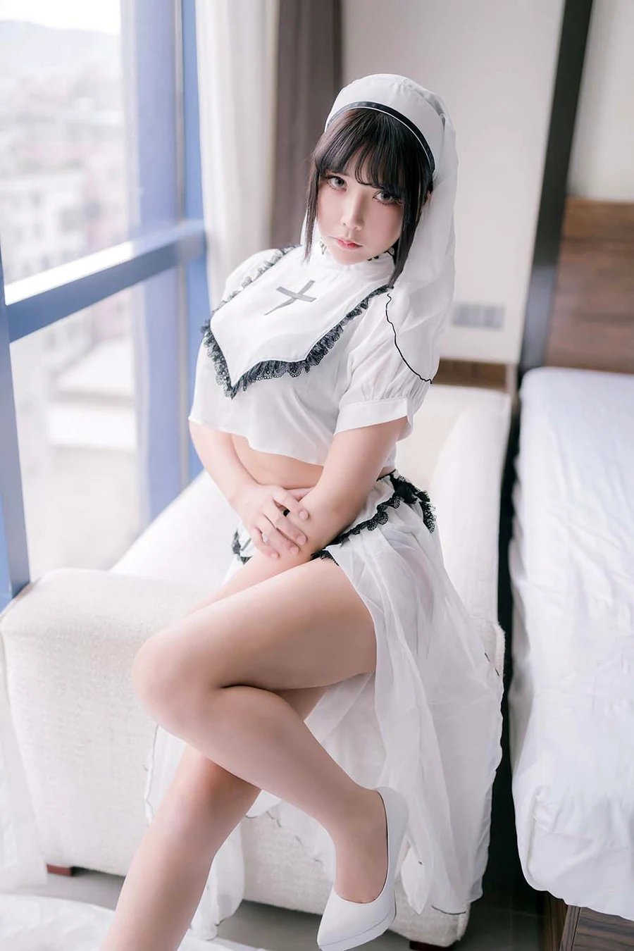 抱走莫子aa – 纯白修女 cosplay-第2张