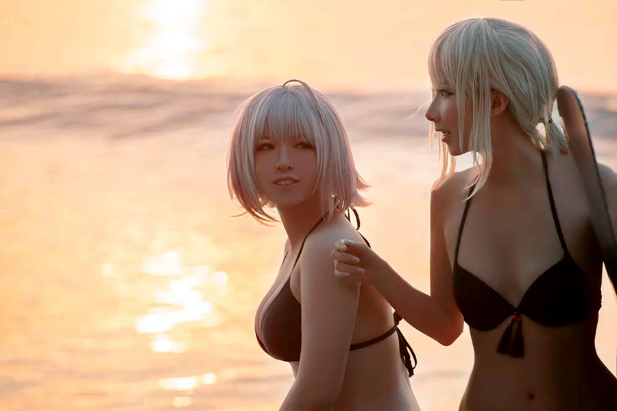 半半子&索索sophia – 海边泳装 cosplay-第2张