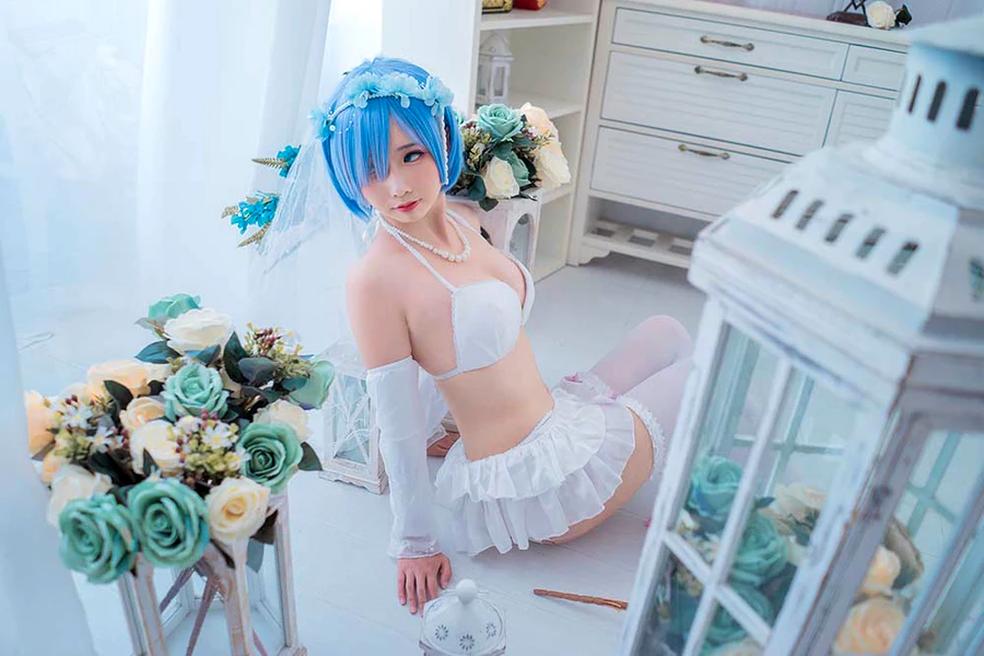 面饼仙儿 – 花嫁蕾姆 cosplay-第2张