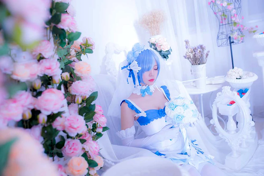 二佐Nisa – 雷姆花嫁 cosplay-第1张