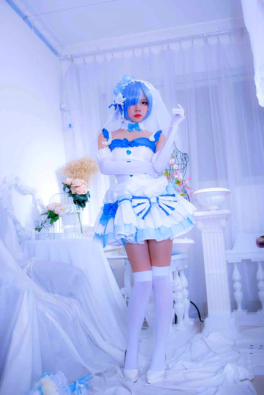 二佐Nisa – 雷姆花嫁 cosplay-第2张