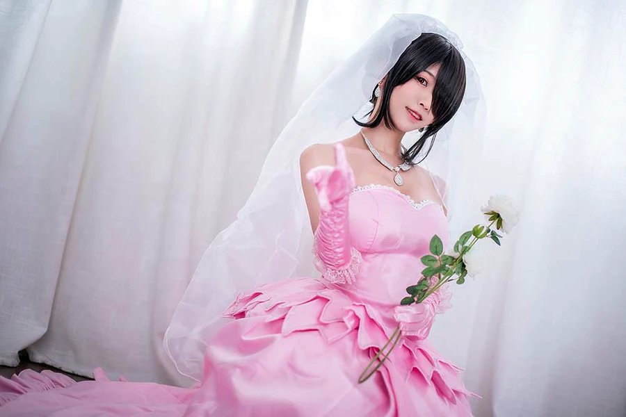 鳗鱼霏儿 – 狂三之婚纱 cosplay-第2张