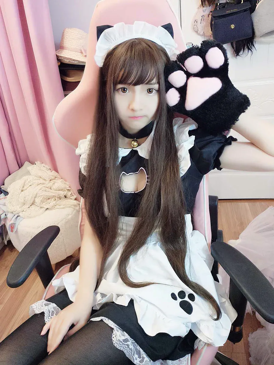 古川kagura – 猫耳体操+女仆 cosplay-第2张