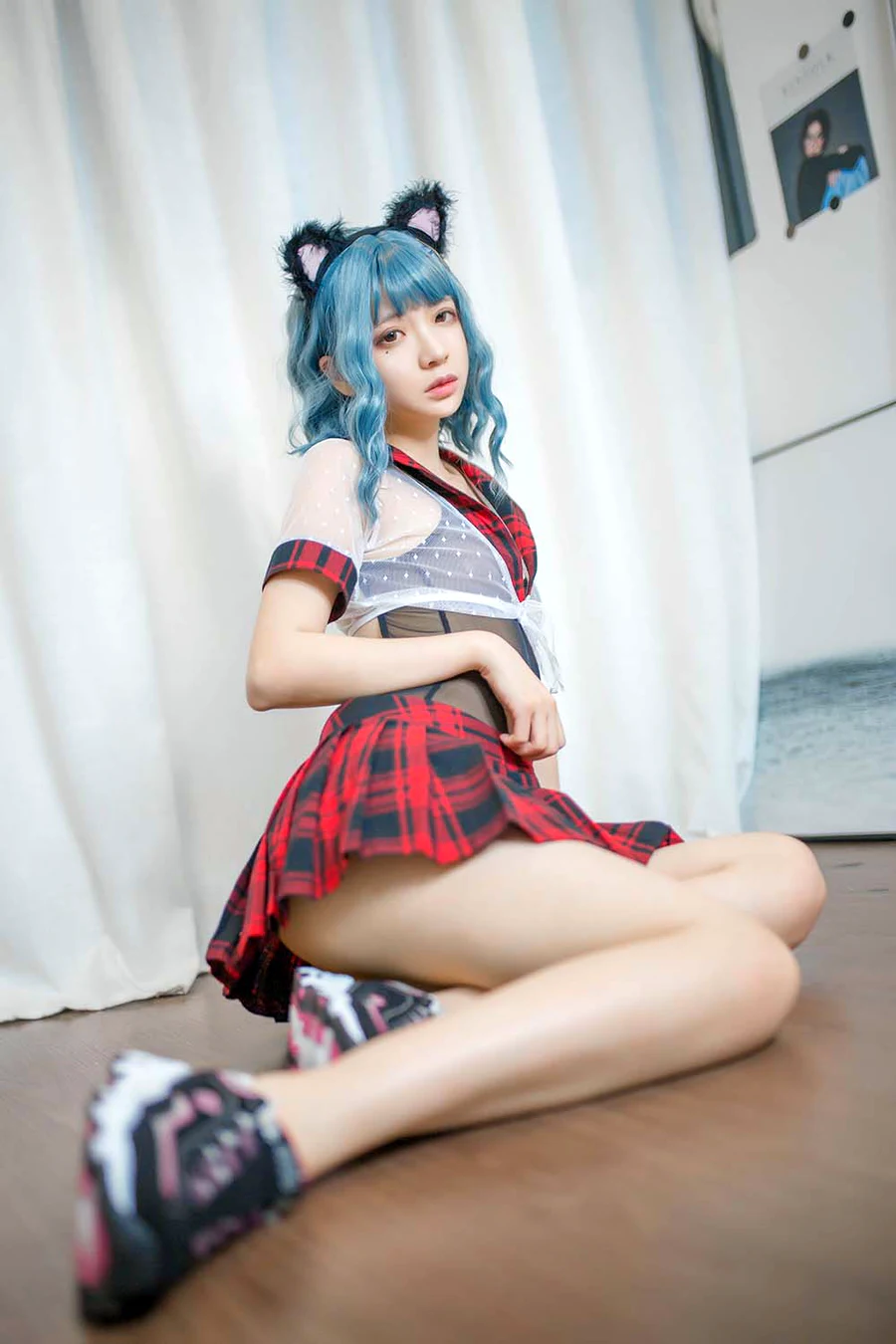 疯猫ss – 蓝发 cosplay-第2张