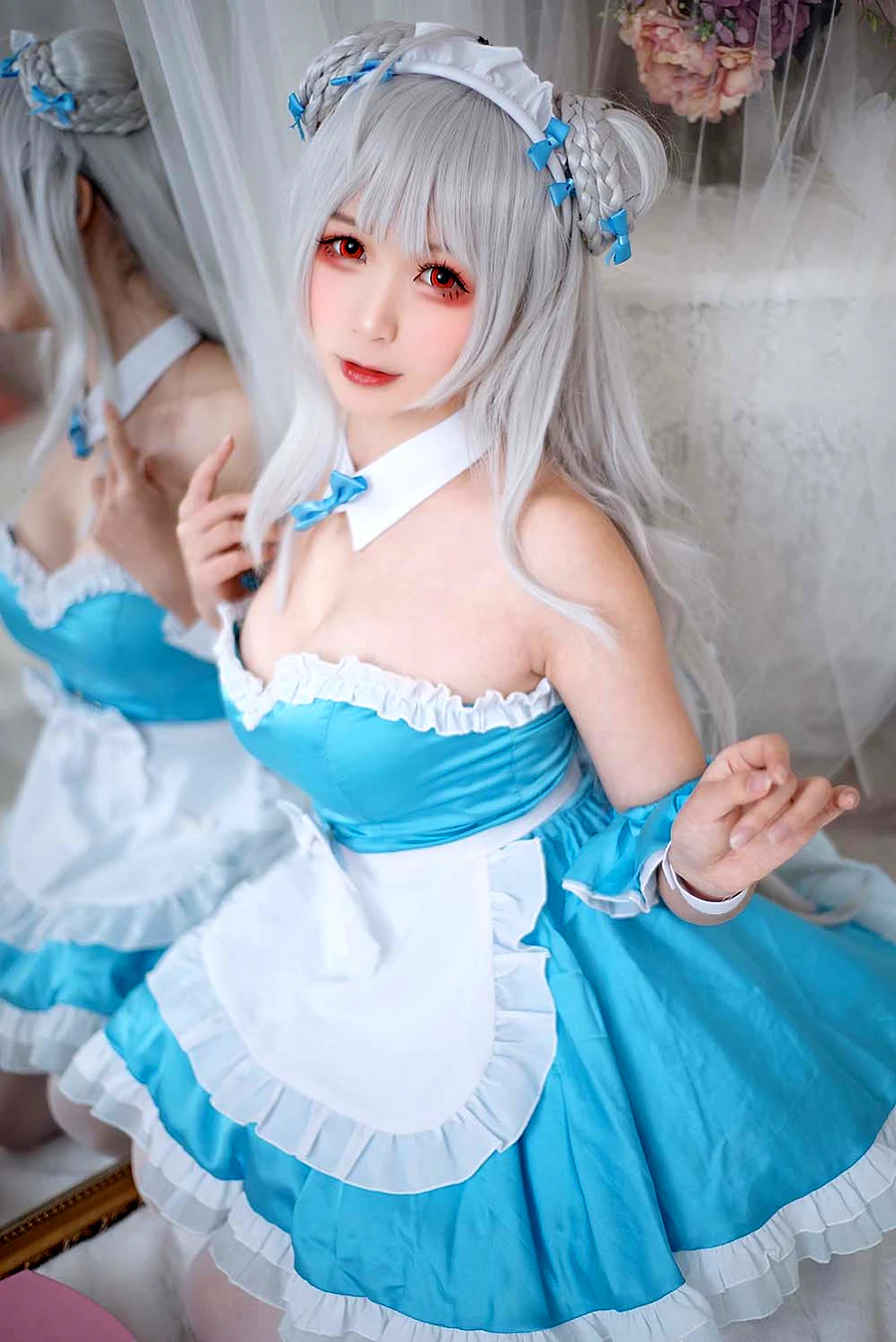 樱落酱w – 小天鹅女仆 cosplay-第1张