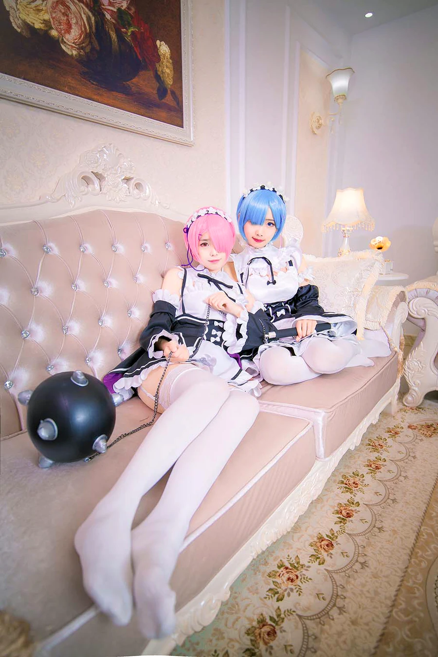 小野妹子w – Ram Rem（拉姆，雷姆） cosplay-第1张