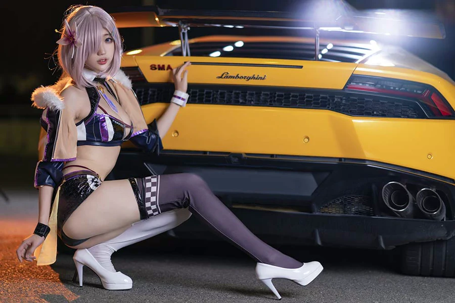 周叽是可爱兔兔 – 玛修赛车 cosplay-第2张