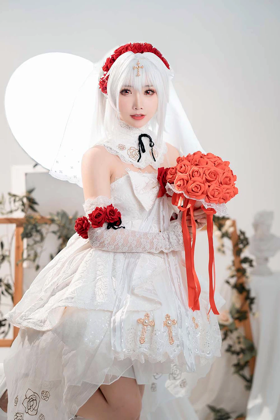 面饼仙儿 – 德丽莎婚纱 cosplay-第2张