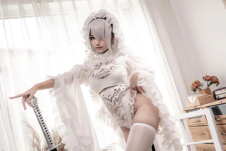 蠢沫沫 – 尼尔纪元 白花嫁 cosplay-第2张