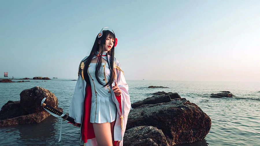 九曲Jean – 碧蓝航线 海边 cosplay-第1张