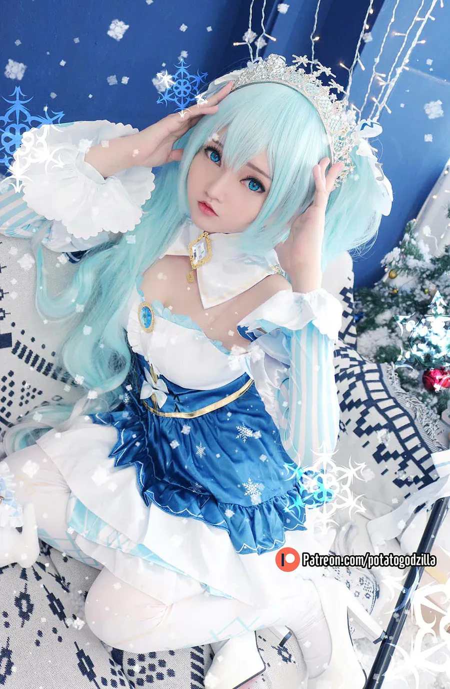 Potato Godzilla – Snow Miku cosplay-第2张