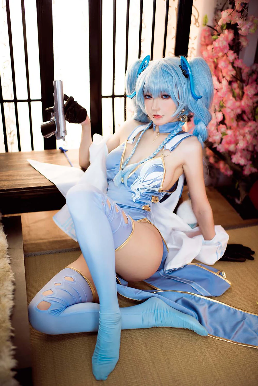 阿包也是兔娘 – 少女前线 PA15翠雀媚 cosplay-第1张