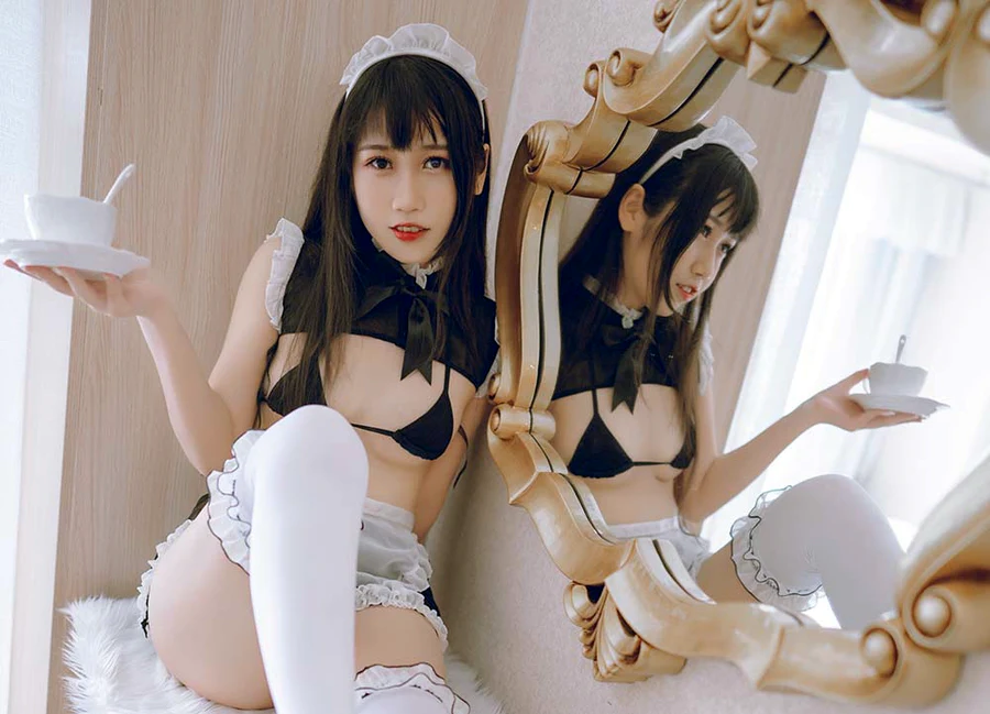 不呆猫 – 女仆 cosplay-第1张