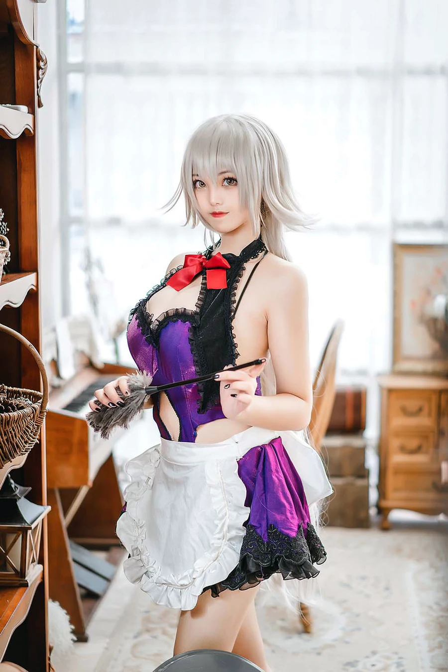 蜜汁猫裘 – 贞德女仆 cosplay-第1张