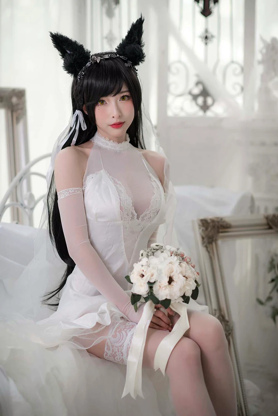 清水由乃 – 爱宕婚纱 cosplay-第1张