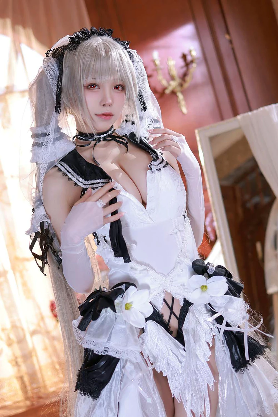 水淼aqua – 碧蓝航线 可畏 婚纱 cosplay-第1张