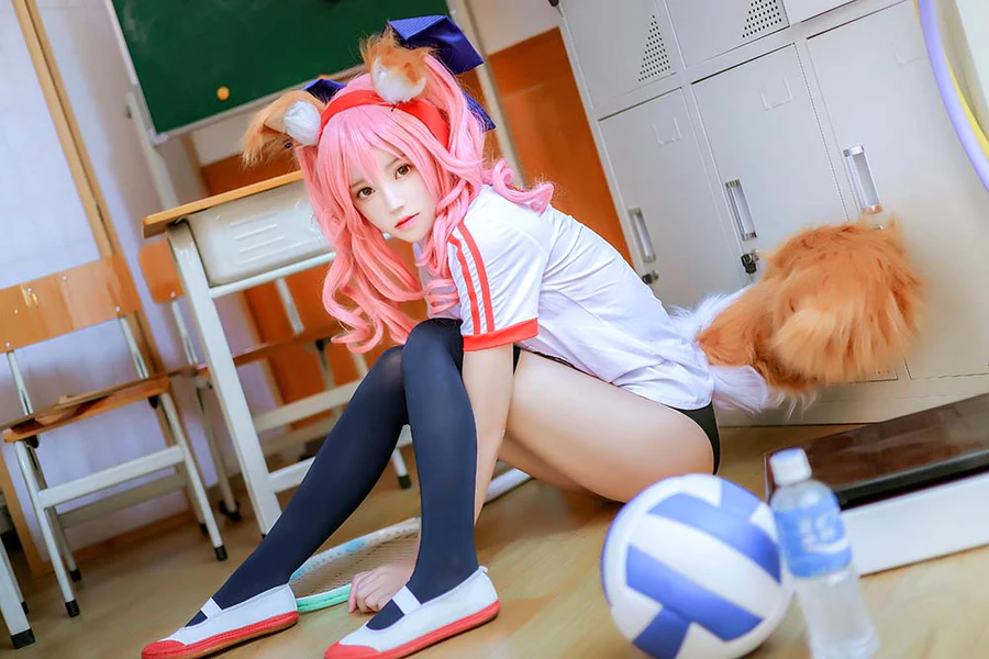 桜桃喵 – 玉藻前体操服 cosplay-第1张