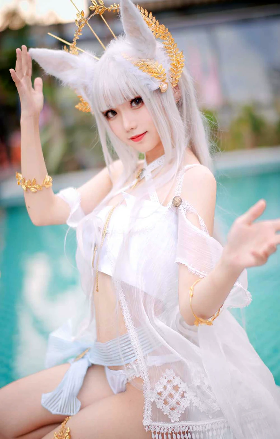 花柒Hana – 白金cos泳装 cosplay-第1张