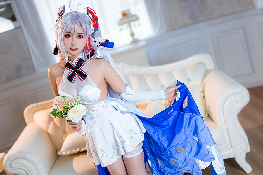 Momoko葵葵 – 欧根之花嫁 cosplay-第2张