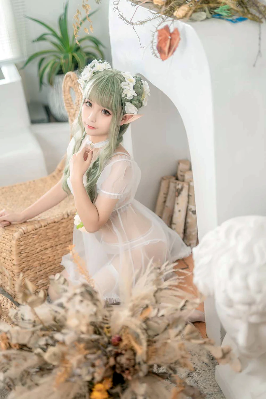 蠢沫沫 – 尖耳国度 绿精灵 cosplay-第1张