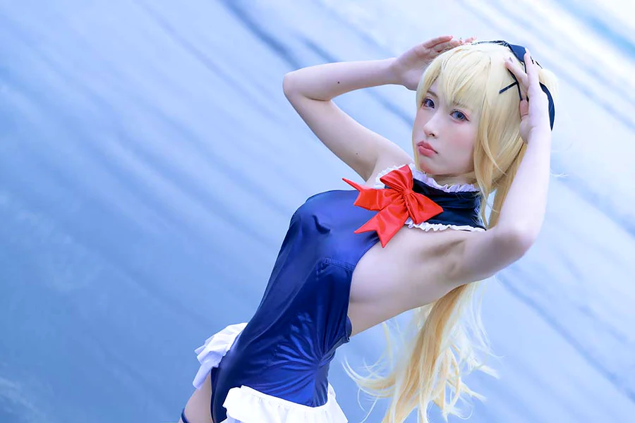 清水由乃 – 玛丽萝丝蓝色泳衣 cosplay-第1张