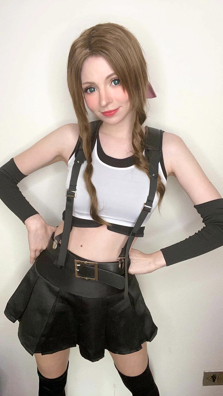 Peach milky – Aerith Tifa Swap cosplay-第2张