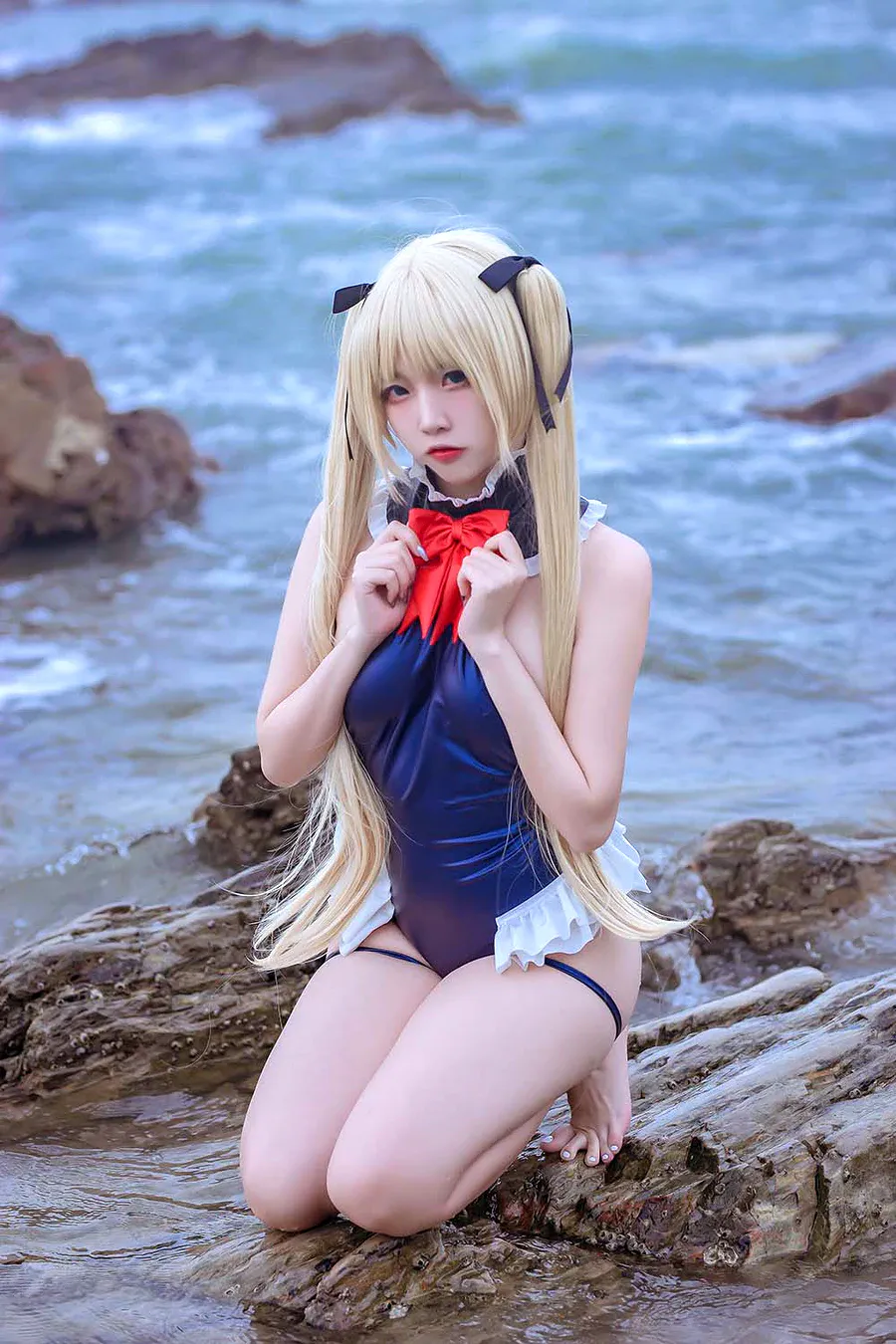 二佐Nisa – 碧蓝 玛丽罗斯泳装 cosplay-第2张