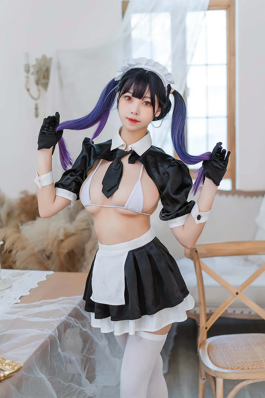 蜜汁猫裘 – 女仆 cosplay-第1张