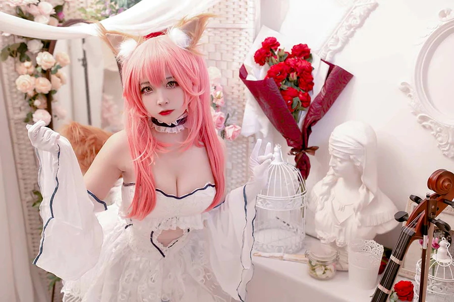 二佐Nisa – fate玉藻前婚纱 cosplay-第1张