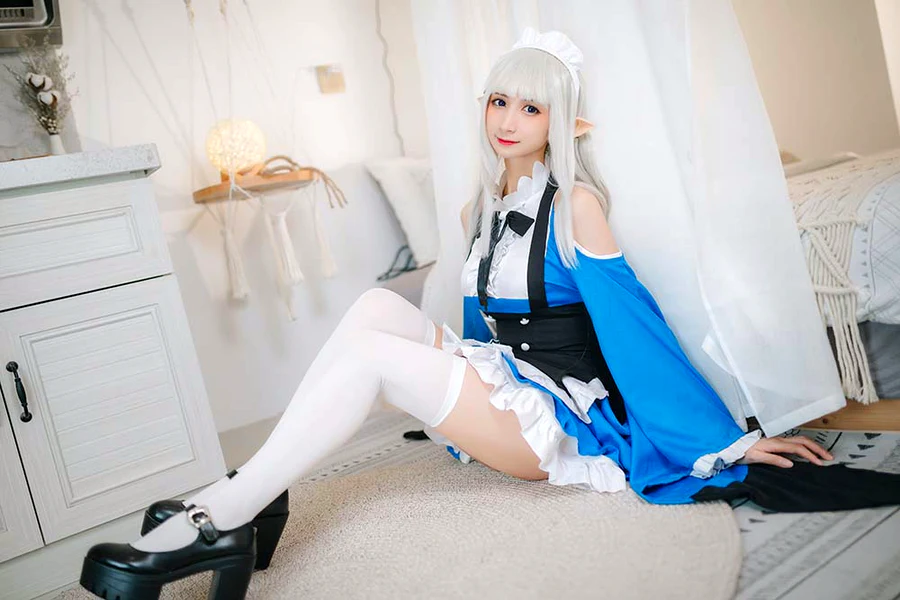 贝儿酱Miki – 艾米莉亚女仆 cosplay-第1张