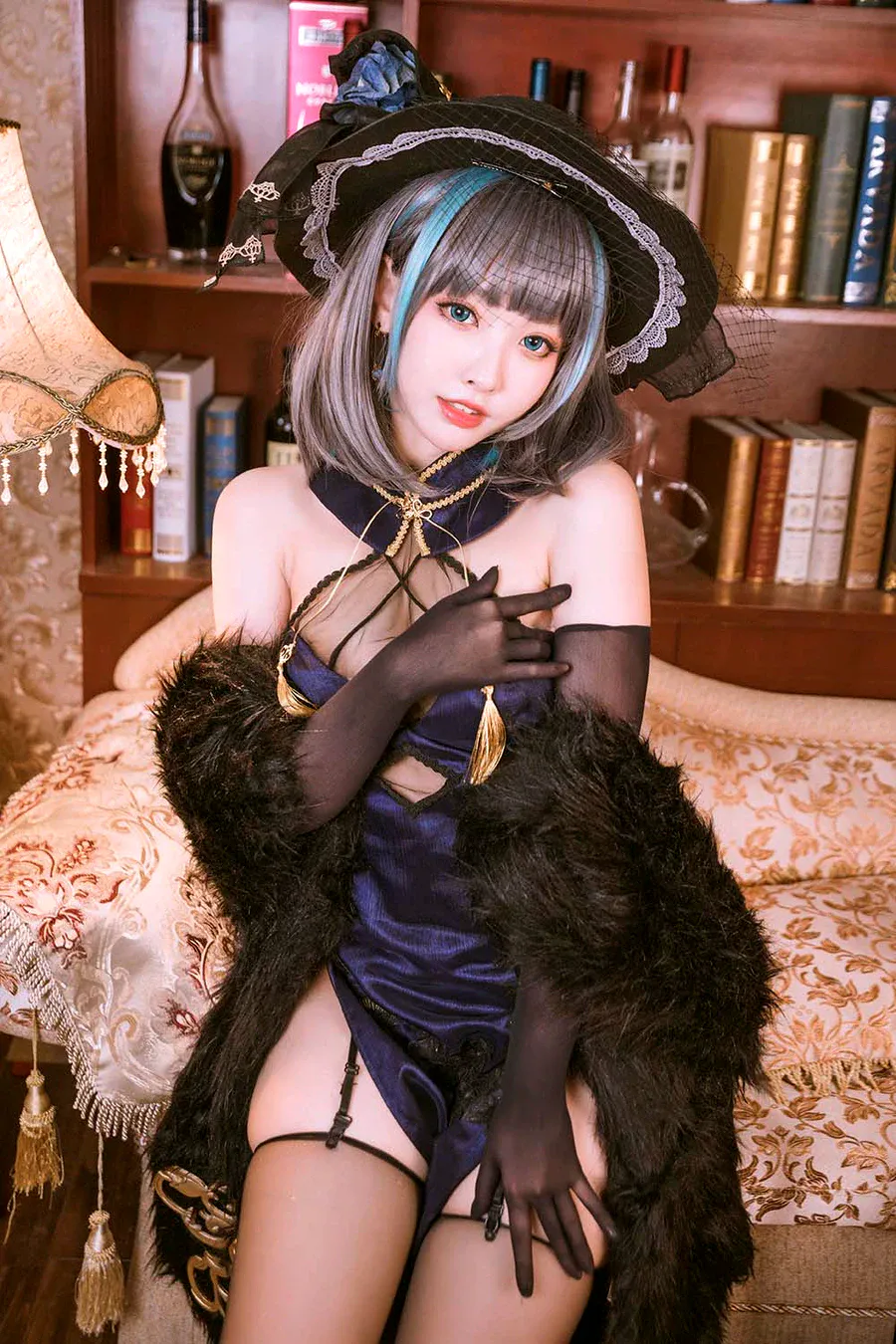 宫本桜 – 柴郡旗袍 音乐绚烂CaitSith cosplay-第2张