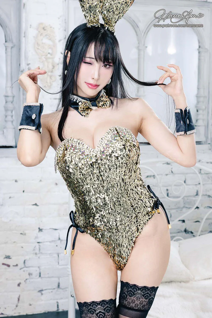 Hane Ame 雨波写真 – Original Dazzling Bunny 金炫兔女郎 cosplay-第2张