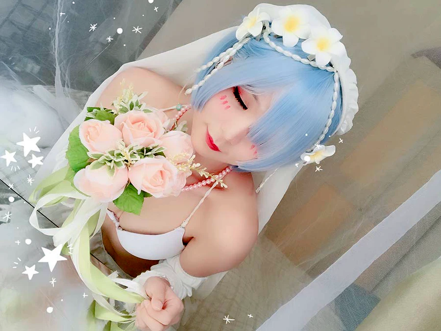 北之北 – 蕾姆花嫁 cosplay-第2张