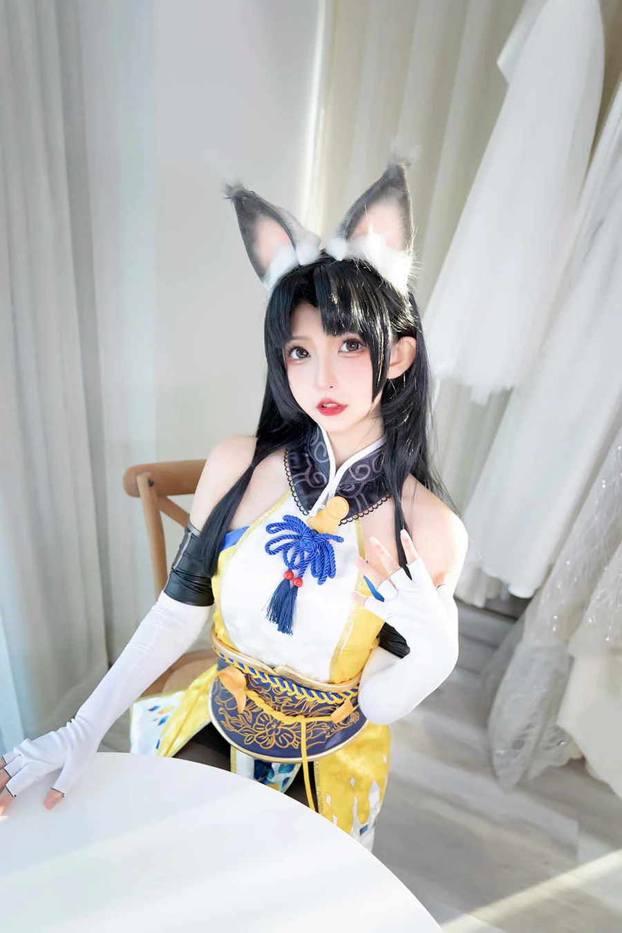 神楽板真冬 – 黑丝胡桃 cosplay-第1张