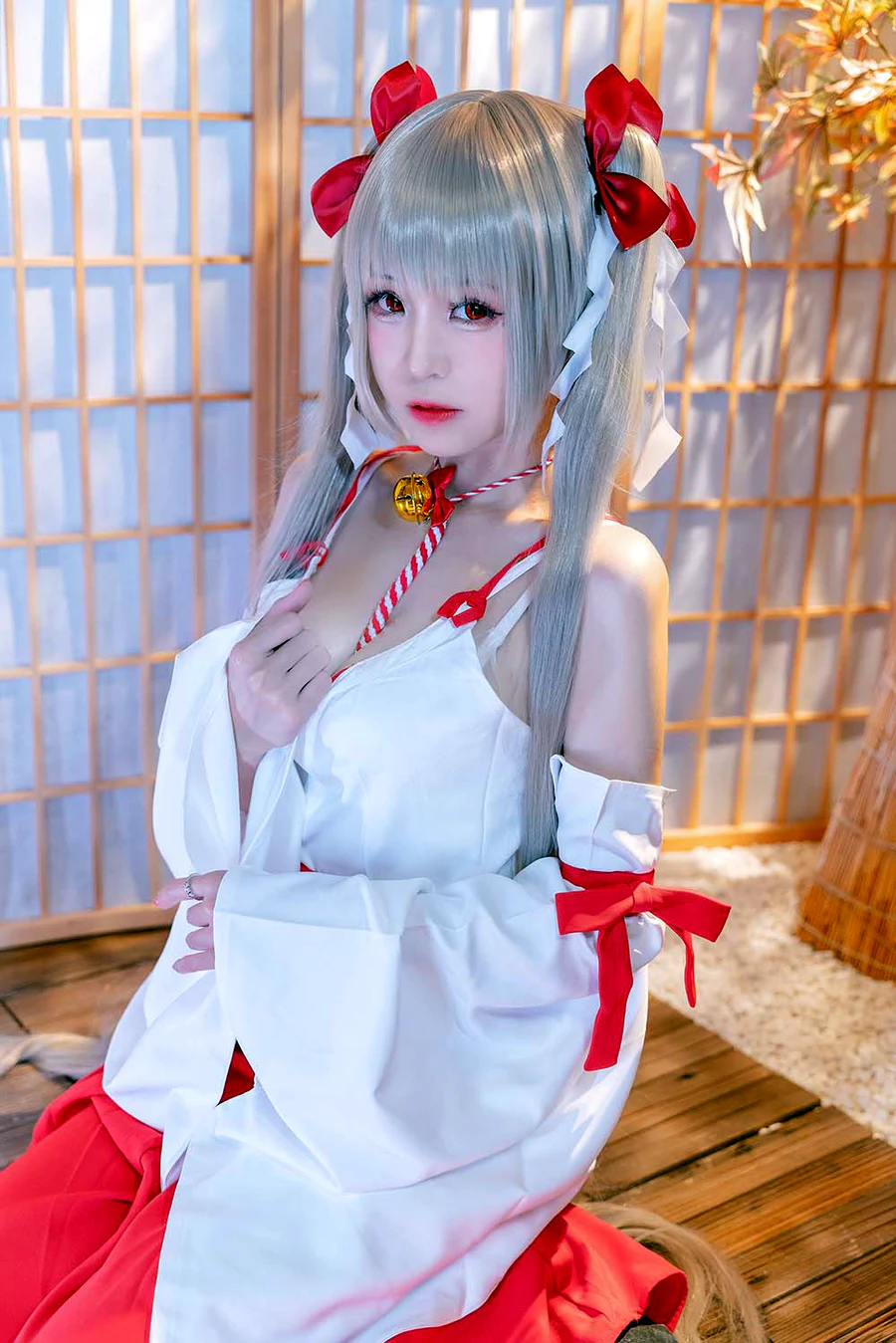 miko酱ww – 可畏巫女 cosplay-第2张