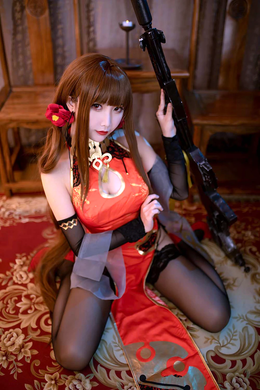 面饼仙儿 – DSR50 红牡丹 cosplay-第1张