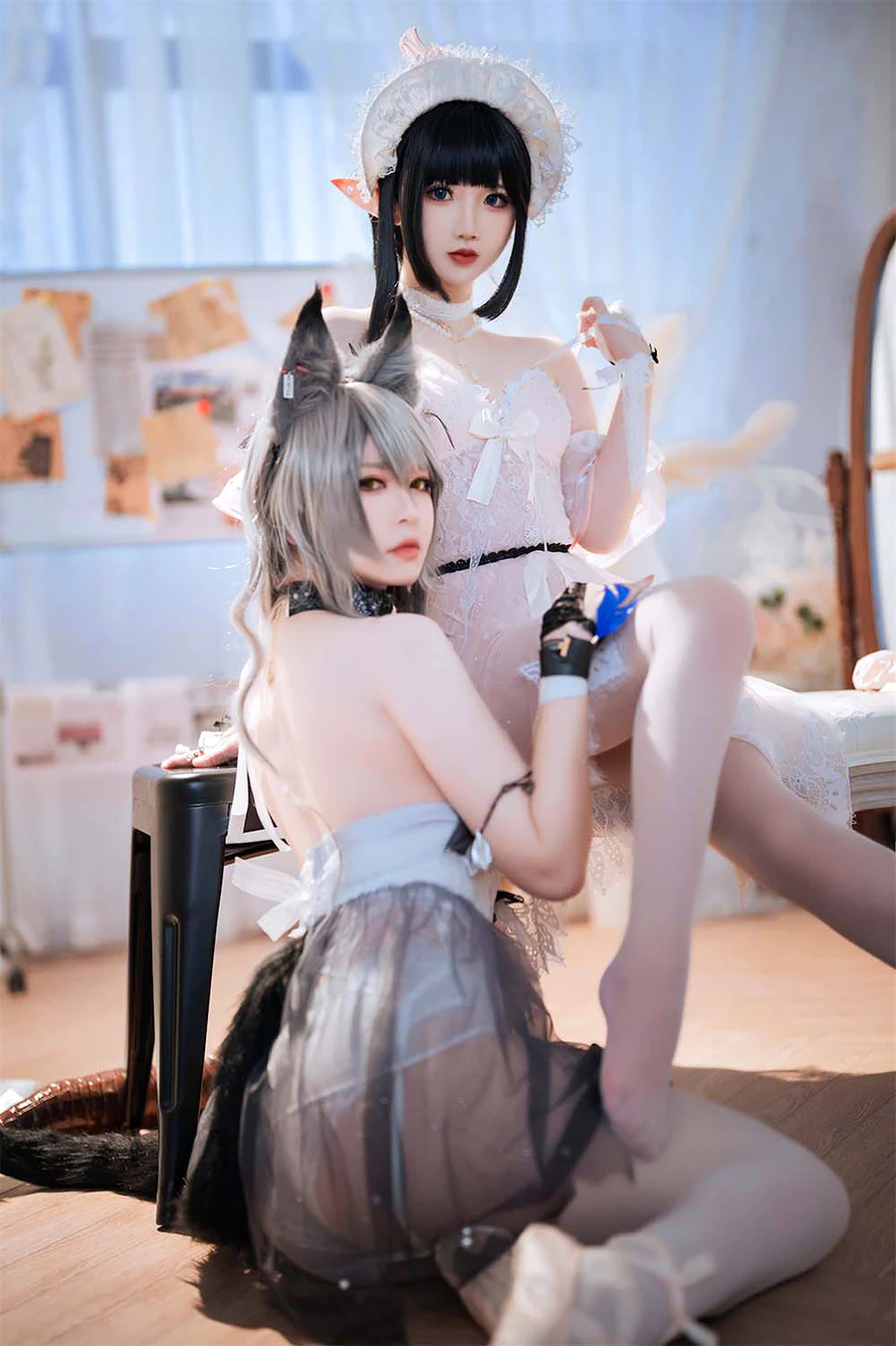 面饼仙儿 & 半半子 – Arknights 黑x森蚺バレエ cosplay-第1张