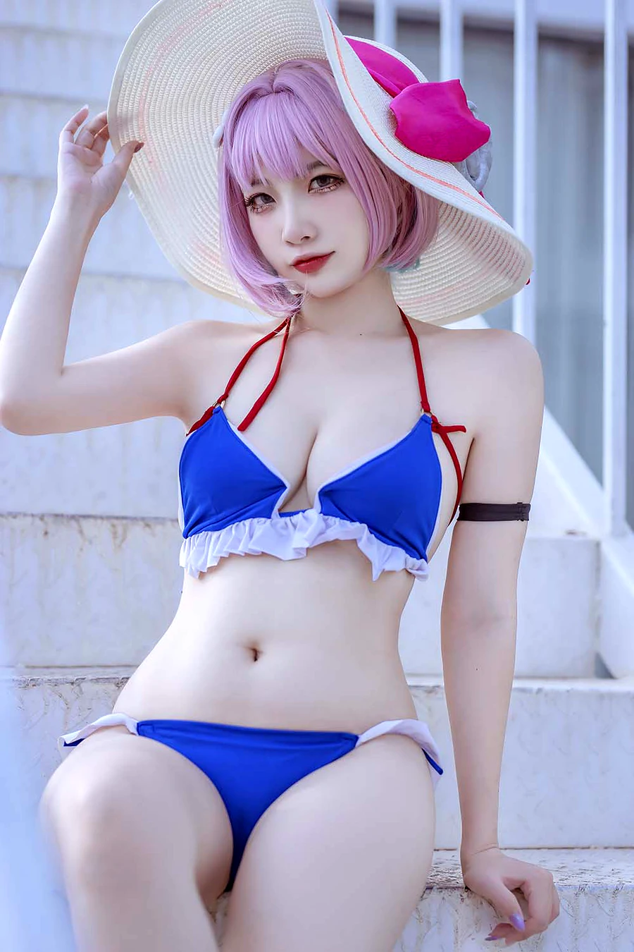 二佐Nisa – 碧蓝 塔尔图泳装 cosplay-第2张