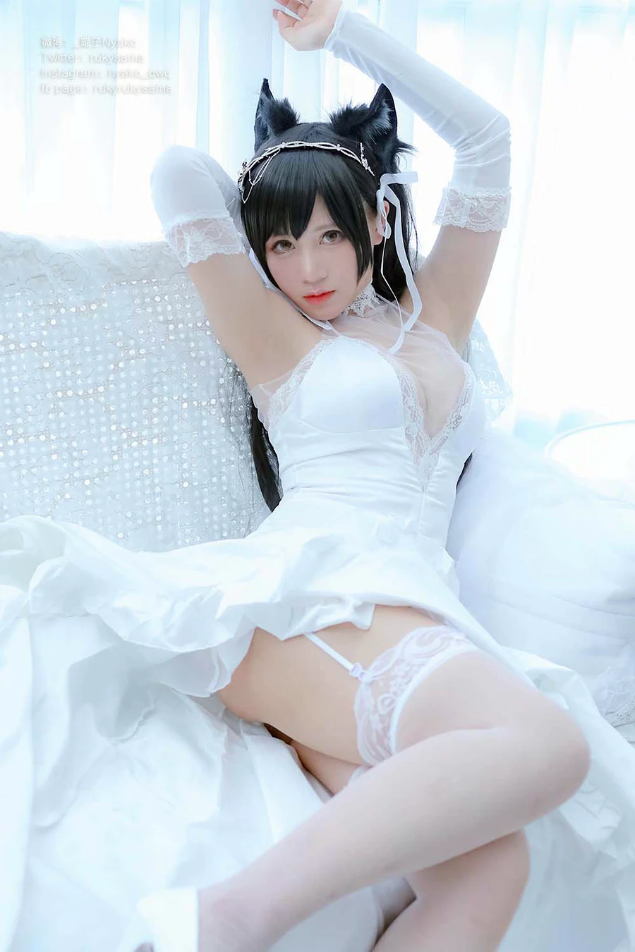 Nyako喵子 – 爱宕婚纱 cosplay-第2张