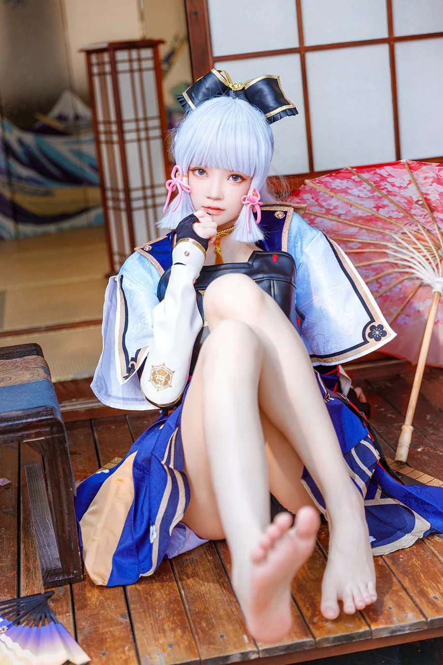 桜桃喵 – 神里绫华 cosplay-第1张