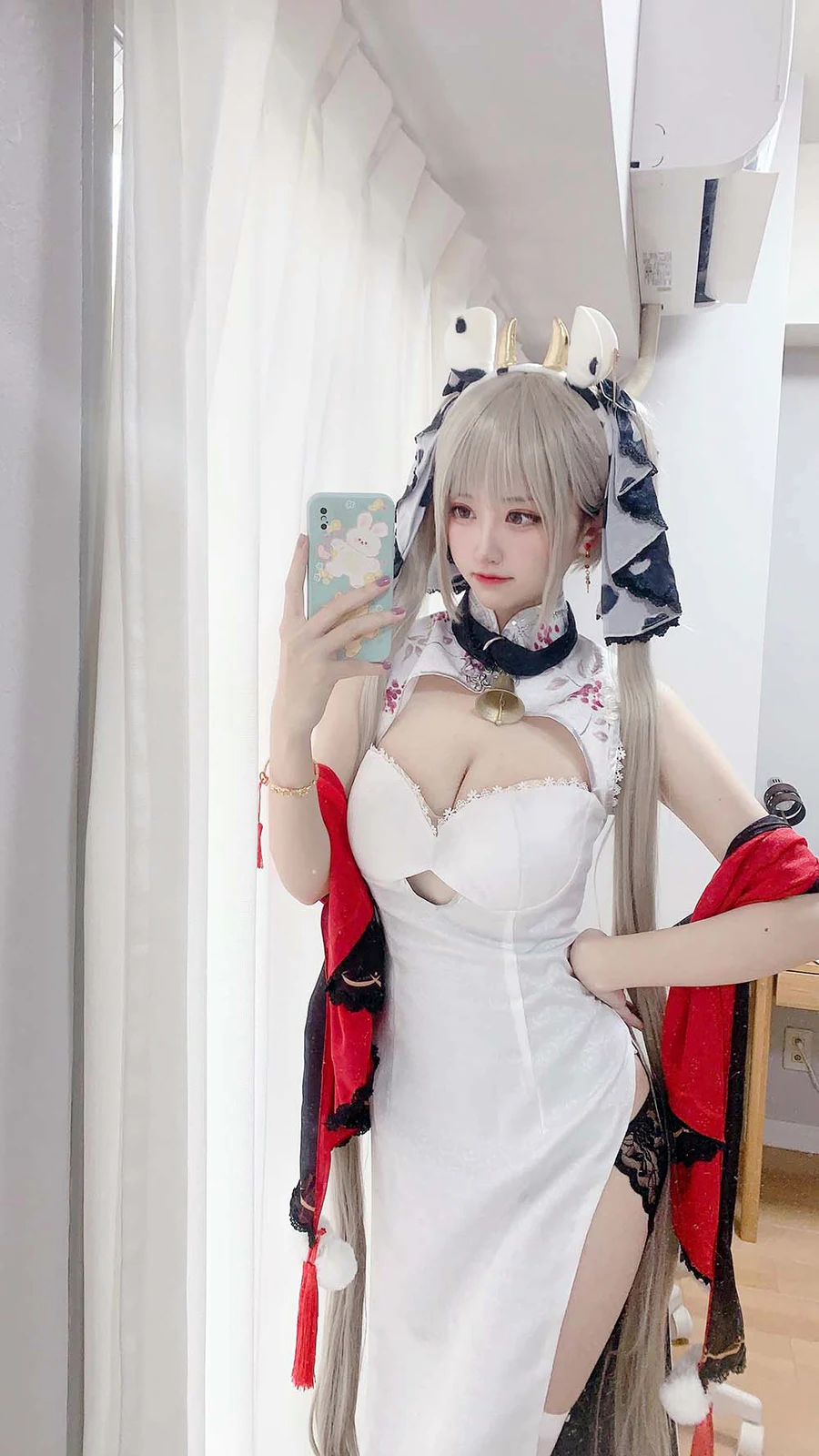 千阳(ちよ) – 可畏旗袍对镜拍 cosplay-第1张