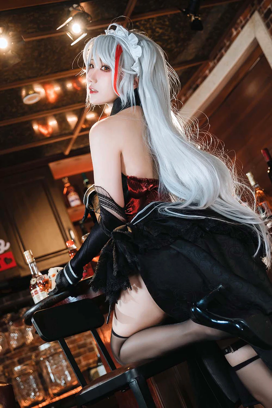 瓜希酱 – 碧蓝航线 欧根亲王沉醉于夜 cosplay-第2张