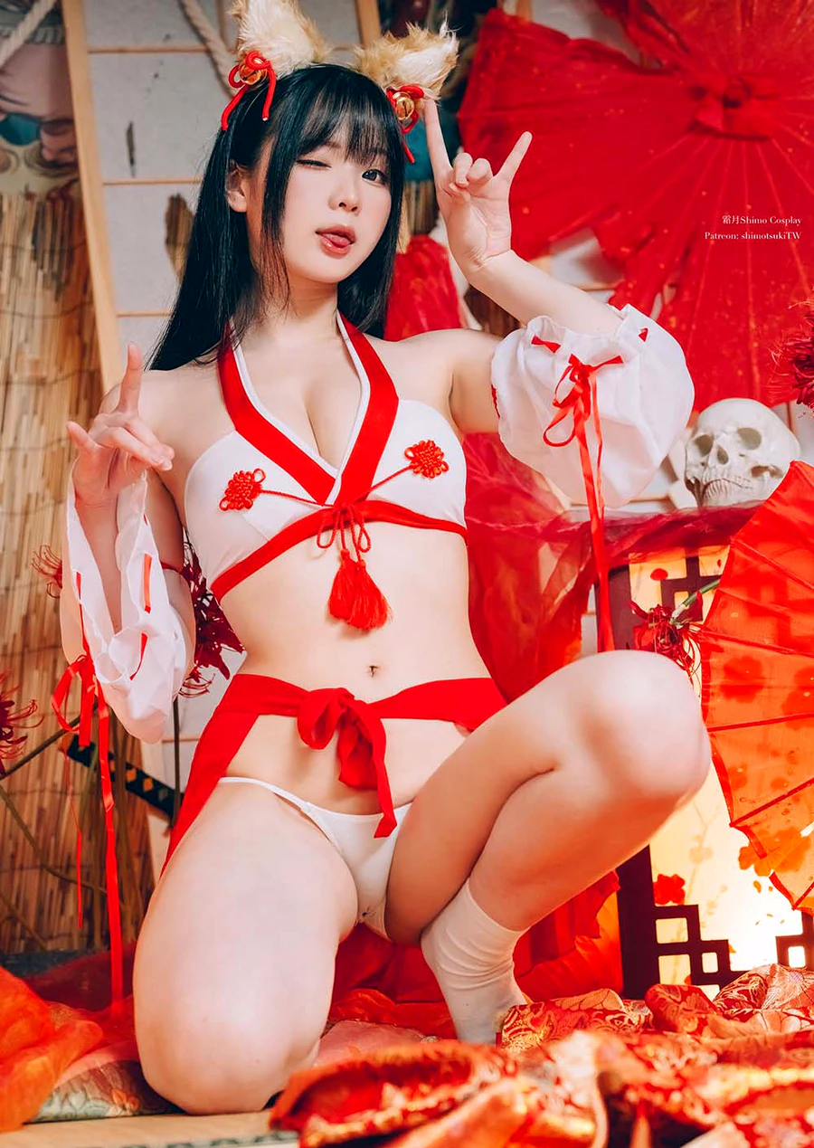 霜月shimo – Fox Miko cosplay-第1张