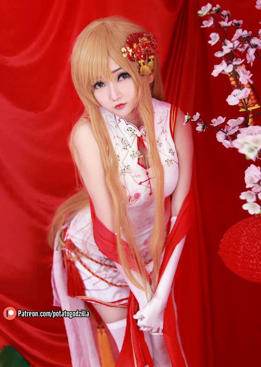 Potato Godzilla – Asuna Yuuki Qipao cosplay-第1张