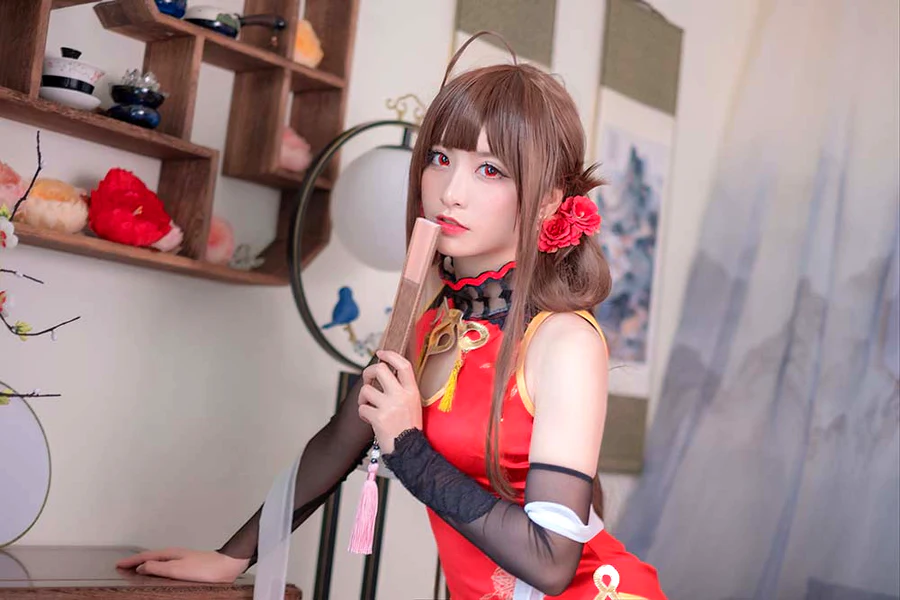 星野saori – DSR-50 红牡丹 cosplay-第2张