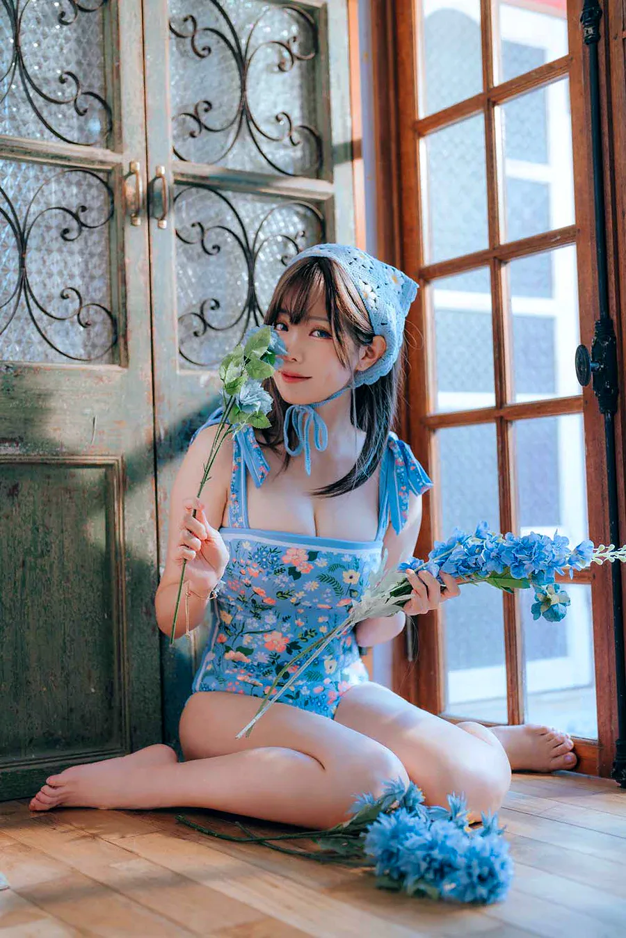 Ely_eee(ElyEE子) – 復古水藍花 cosplay-第2张